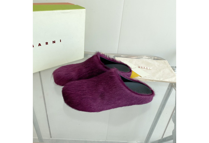MARNI CALF HAIR SLIPPERS