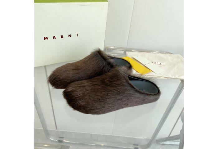 MARNI CALF HAIR SLIPPERS