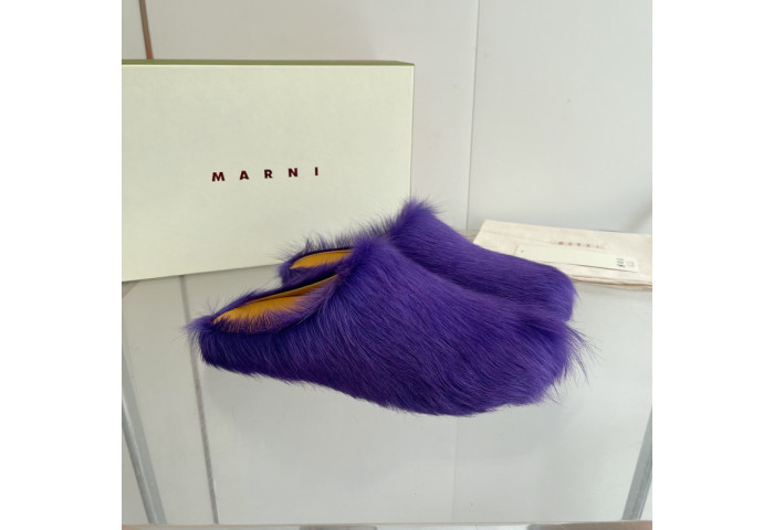 MARNI CALF HAIR SLIPPERS