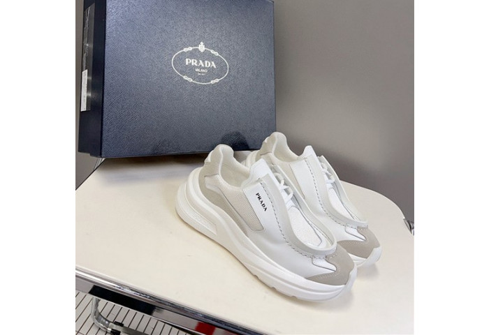 Pra*a brushed leather sneakers