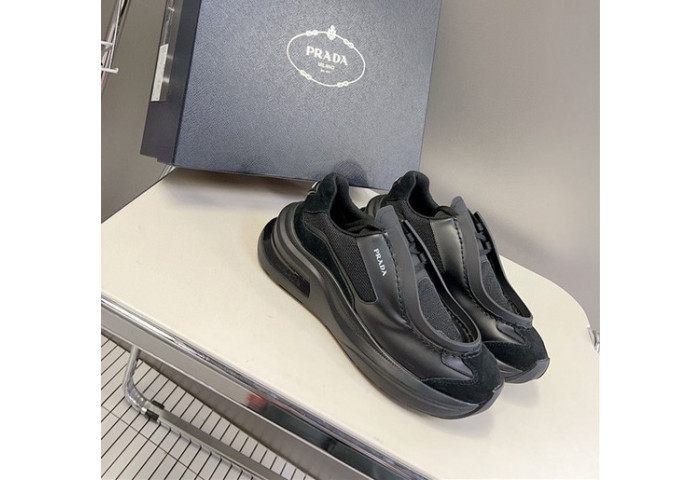 Pra*a brushed leather sneakers
