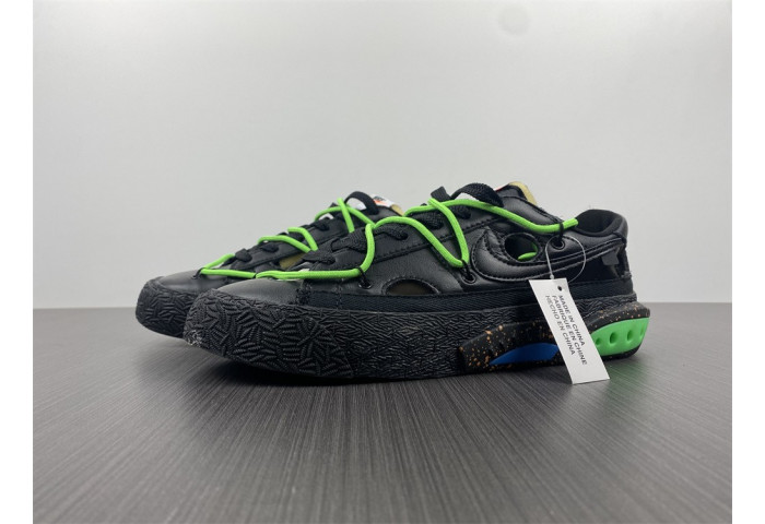 O-W x Nike Blazer Low Black Electro Green DH7863-001
