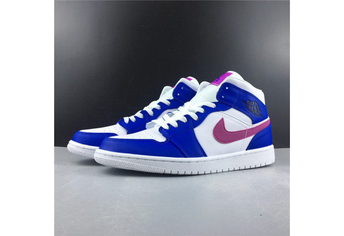 AIR JORDAN 1 MID HYPER ROYAL/HYPER VIOLET-WHITE 554724-451