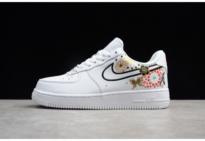 NIKE AIR FORCE 1 07 LNY QS LUNAR NEW YEAR WHITE FLOWERS WOMENS AJ8298-100