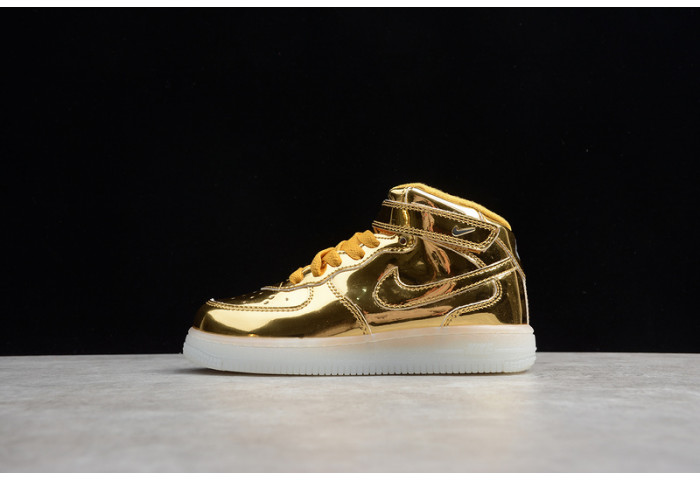 Kids Nike Air Force 1 Mid WB Metallic Gold 314197-8100