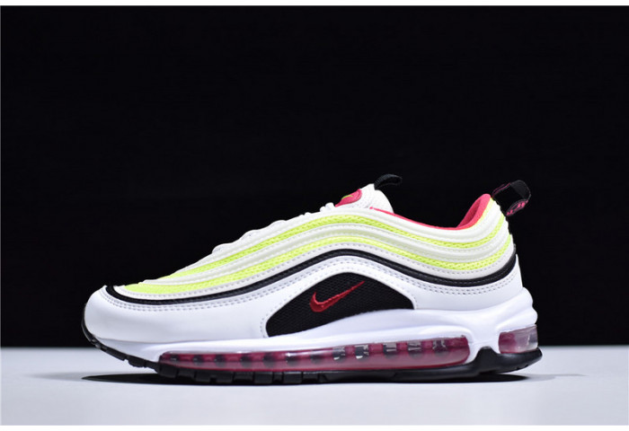 NIKE AIR MAX 97 GS Kie Ney AMAX 97 GS WHITE/RUSH PINK/BLACK/VOLT CJ9978-100