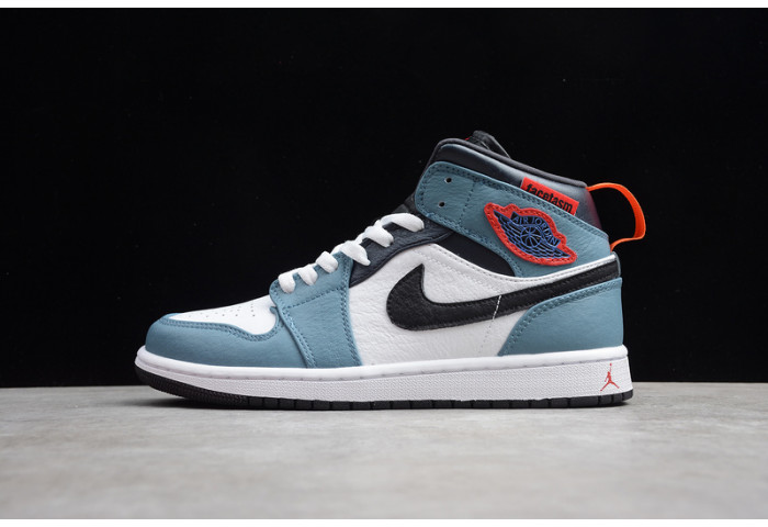 F**etasm x jordan 1 mid fearless blue white  cu2802-100