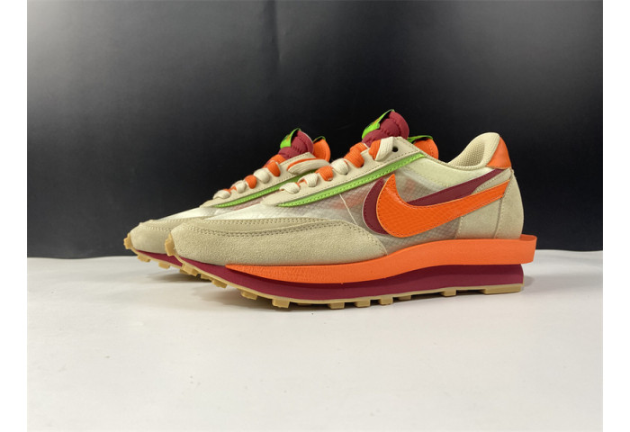 Nike LD Waffle sacai CLOT Kiss of Death Net Orange Blaze  DH1347-100