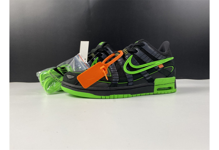 O-W NIKE AIR RUBBER DUNK “”GREEN STRIKE“ CU6015-001