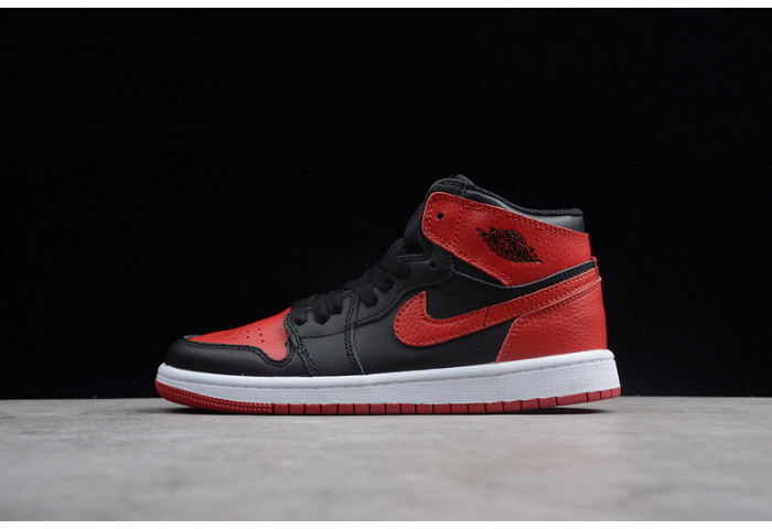 Kids Air Jordan 1 Retro High OG Banned Bred Black Red  555088 001