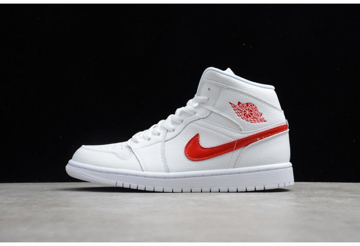 Jordan 1 Mid White University Red (W) BQ6472-106