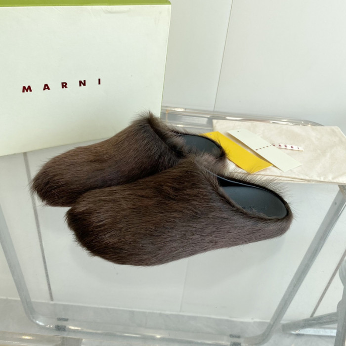 MARNI CALF HAIR SLIPPERS