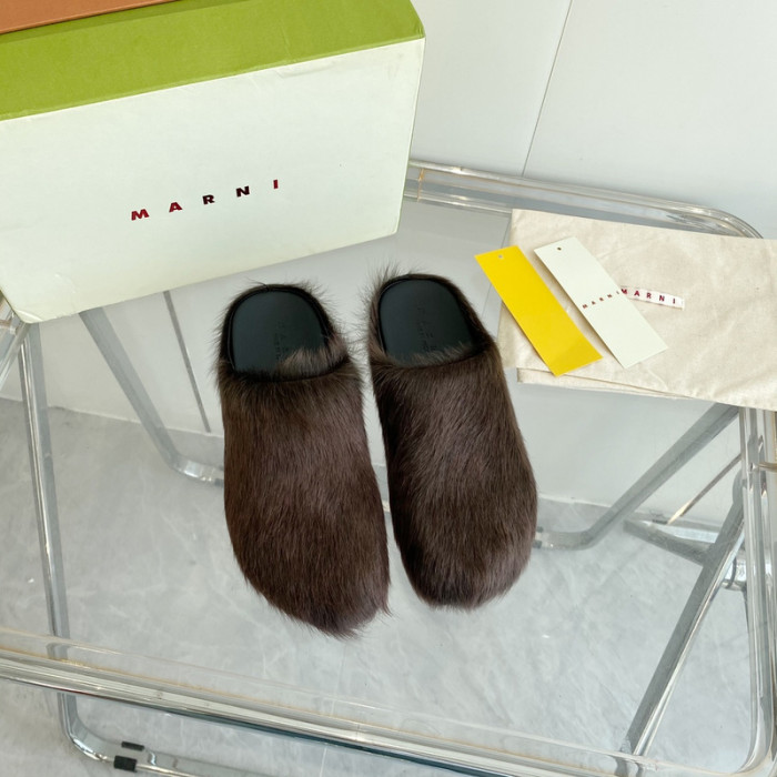MARNI CALF HAIR SLIPPERS