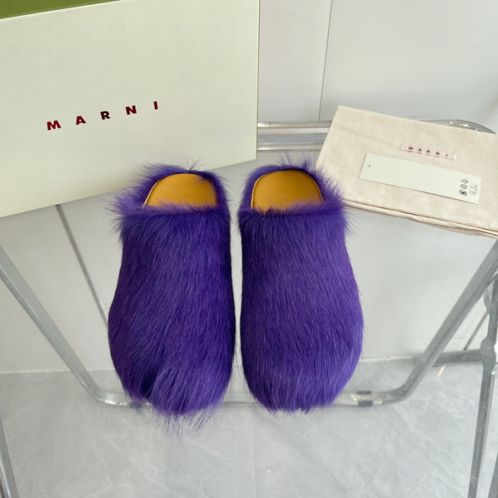 MARNI CALF HAIR SLIPPERS