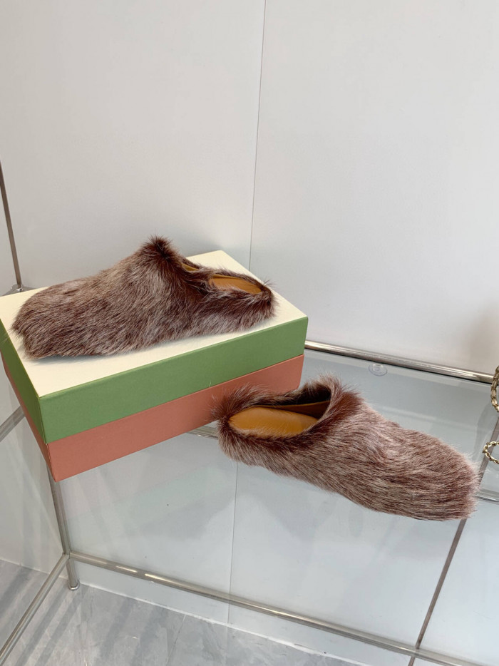 MARNI CALF HAIR SLIPPERS