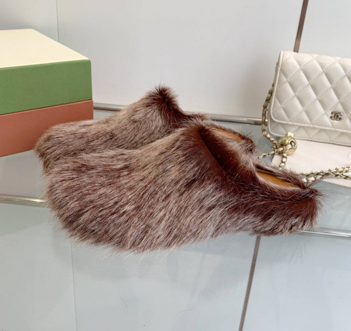 MARNI CALF HAIR SLIPPERS