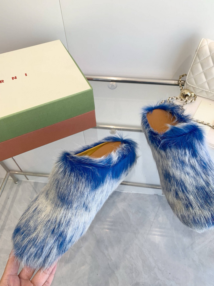MARNI CALF HAIR SLIPPERS