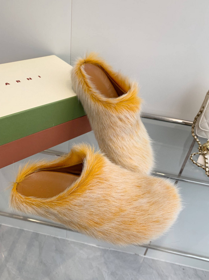 MARNI CALF HAIR SLIPPERS