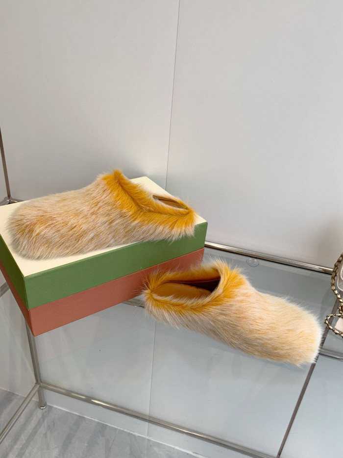 MARNI CALF HAIR SLIPPERS