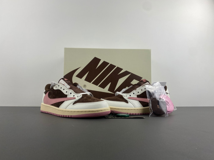 Jordan 1 Retro Low OG SP Travis Scott Pink brown  DZ4137-206