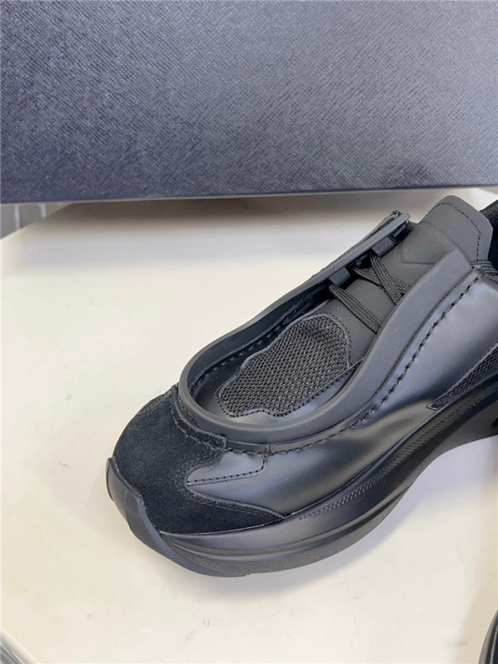 Pra*a brushed leather sneakers