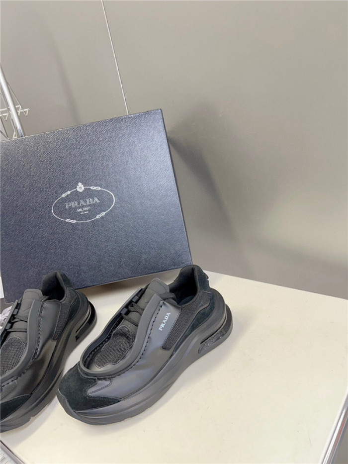 Pra*a brushed leather sneakers