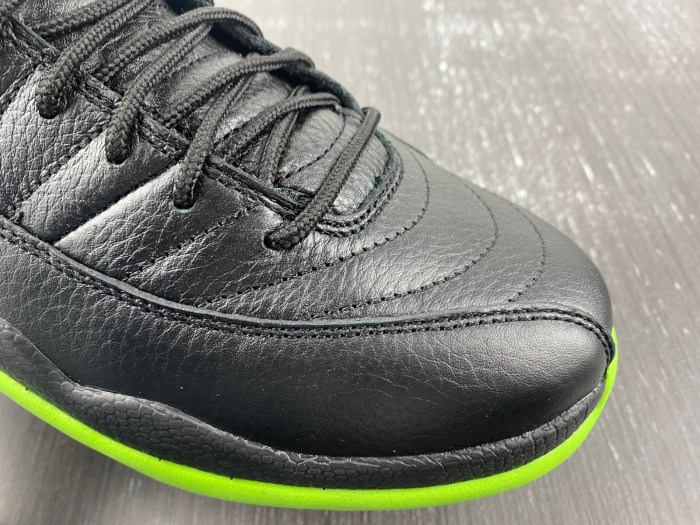 Jordan 12 BLACK/GREEN FLIGHT DOF
