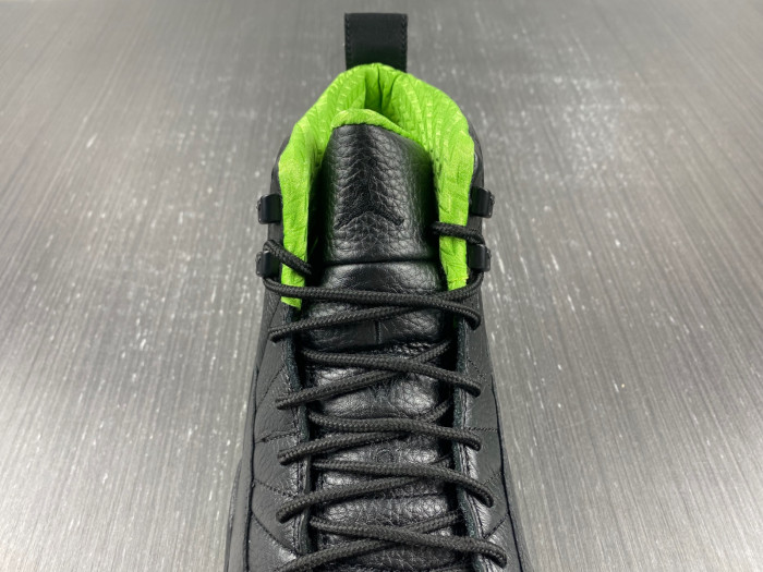 Jordan 12 BLACK/GREEN FLIGHT DOF