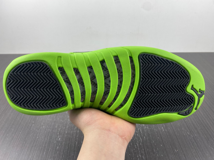 Jordan 12 BLACK/GREEN FLIGHT DOF