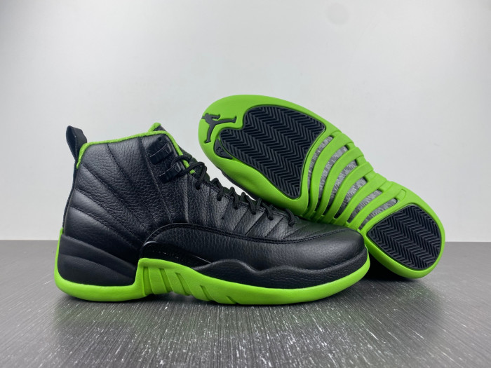 Jordan 12 BLACK/GREEN FLIGHT DOF