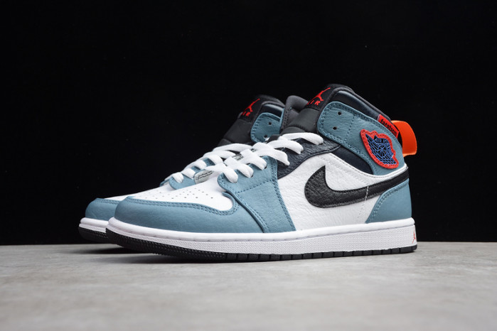 F**etasm x jordan 1 mid fearless blue white  cu2802-100