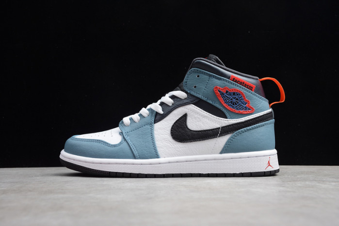 F**etasm x jordan 1 mid fearless blue white  cu2802-100