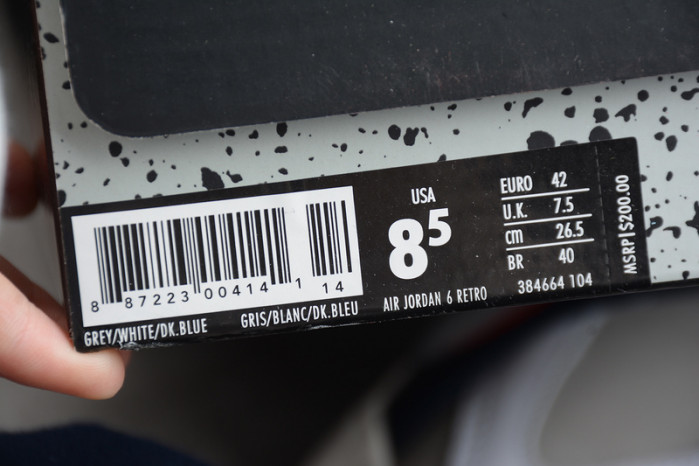 AIR JORDAN 6 RETRO TINKER WHITE/INFRARED 23-NEUTRAL GREY-SAIL 384664-104