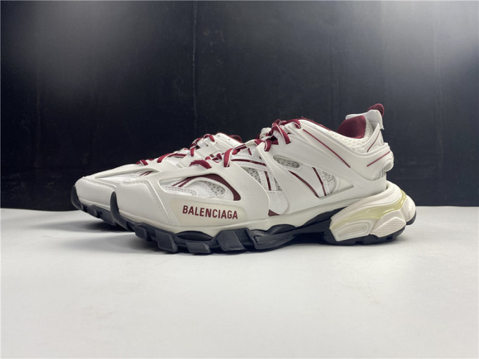 Ba*len*cia*ga track trainer white and burgundy 542436 w3ac1 2050