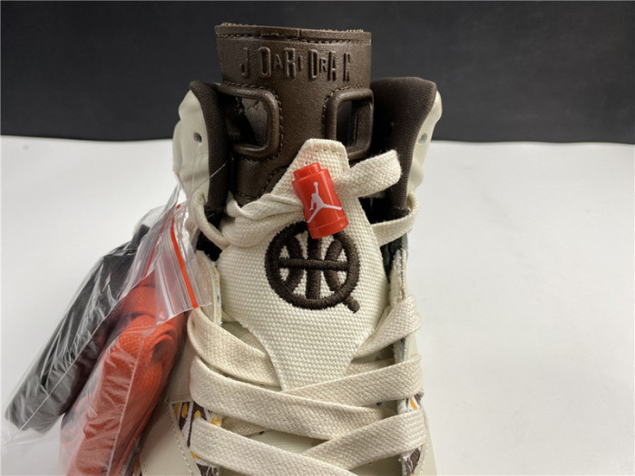 Air Jordan 6 Retro Quai54 Sail Brown (2020) CZ4152-100