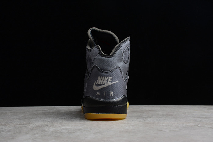 Air Jordan 5 Retro O-W Black/Muslin-Fire Red  CT8480-001
