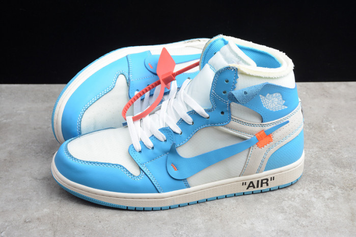 O-W x Air Jordan 1 UNC Release Date AQ0818-148