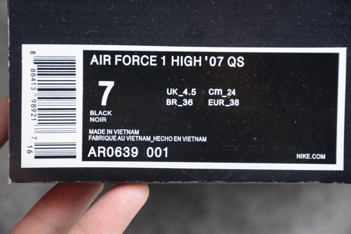 NIKE AIR FORCE 1 LOW STARS BLACK AR0639-001